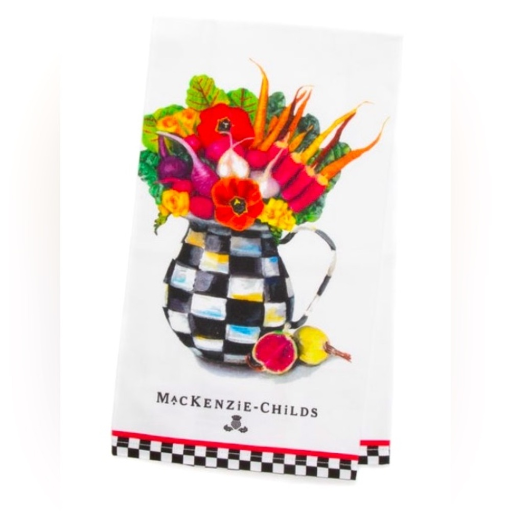 MacKenzie Childs Vegetable Bouquet Tea Towel NWT